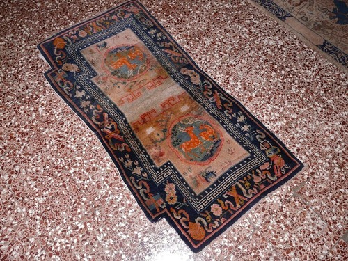 Antico tappeto tibetano sotto - tappeto,