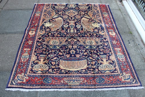 Tappeto blu lana orientale